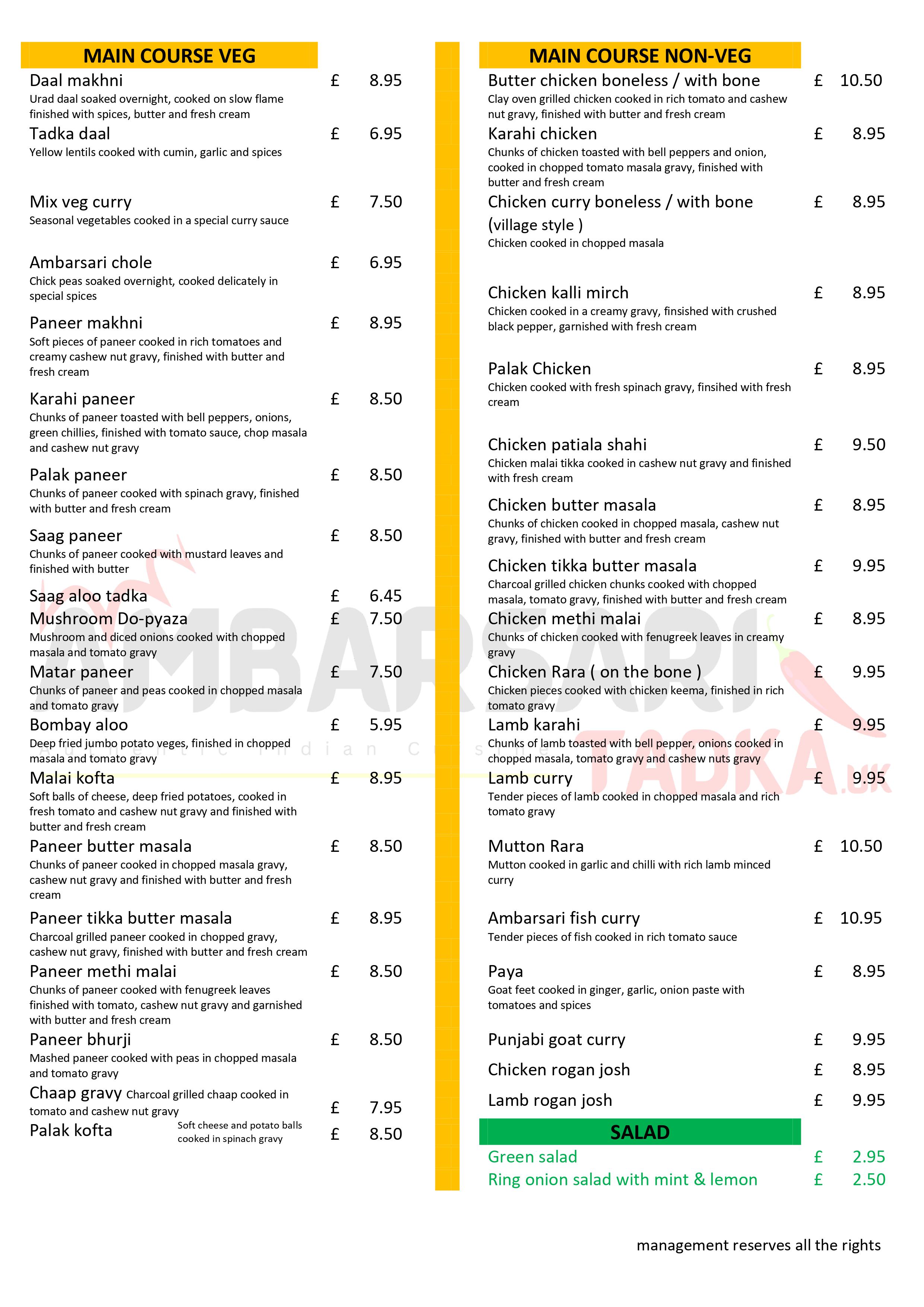 ambarsari tadka belvedere uk menu